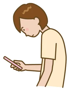 スマホを触る姿勢が悪い人